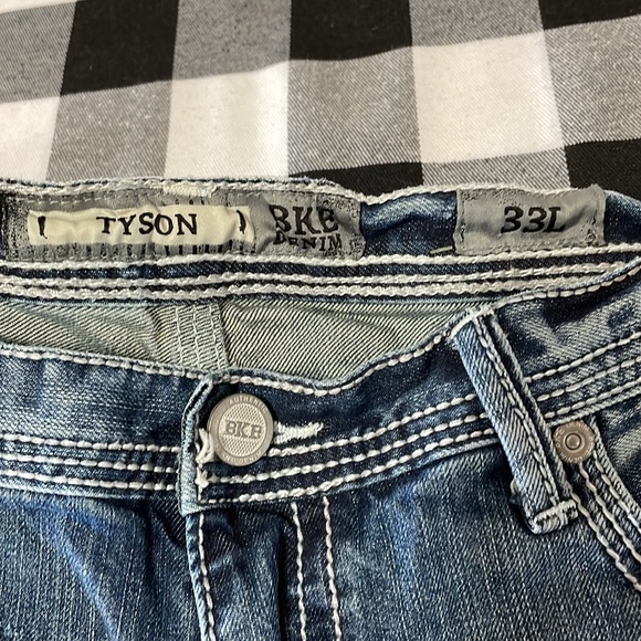 Buckle BKE TYSON Straight Leg Jeans Men's Size 33 x 33.5 Long Tall Thick Stitch - Picture 5 of 12